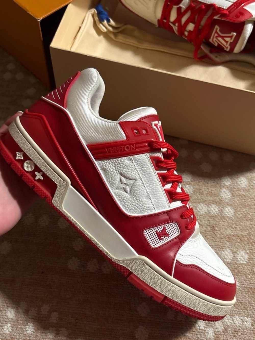 Louis Vuitton Red and White LV Arch Light Sneaker